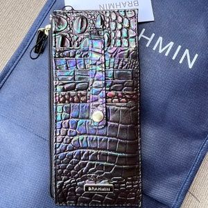 NWT Brahmin Credit Card Wallet Black Pearl Ombré Melbourne